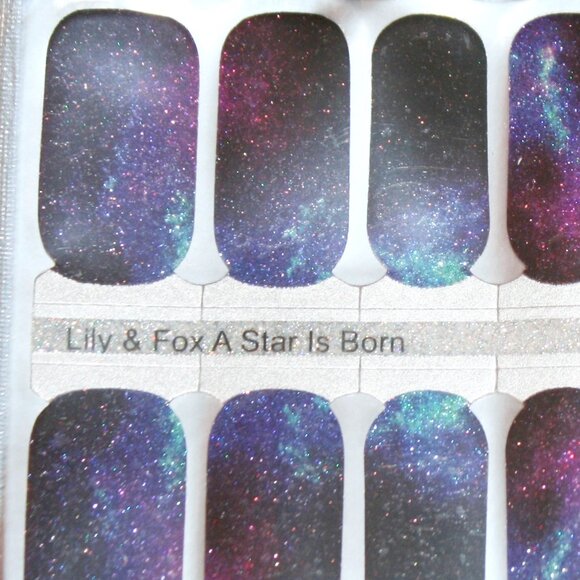 3 For 15 - LILY & FOX - A STAR IS BORN Nail Stickers Wraps Strips Marble Purple - Picture 3 of 10